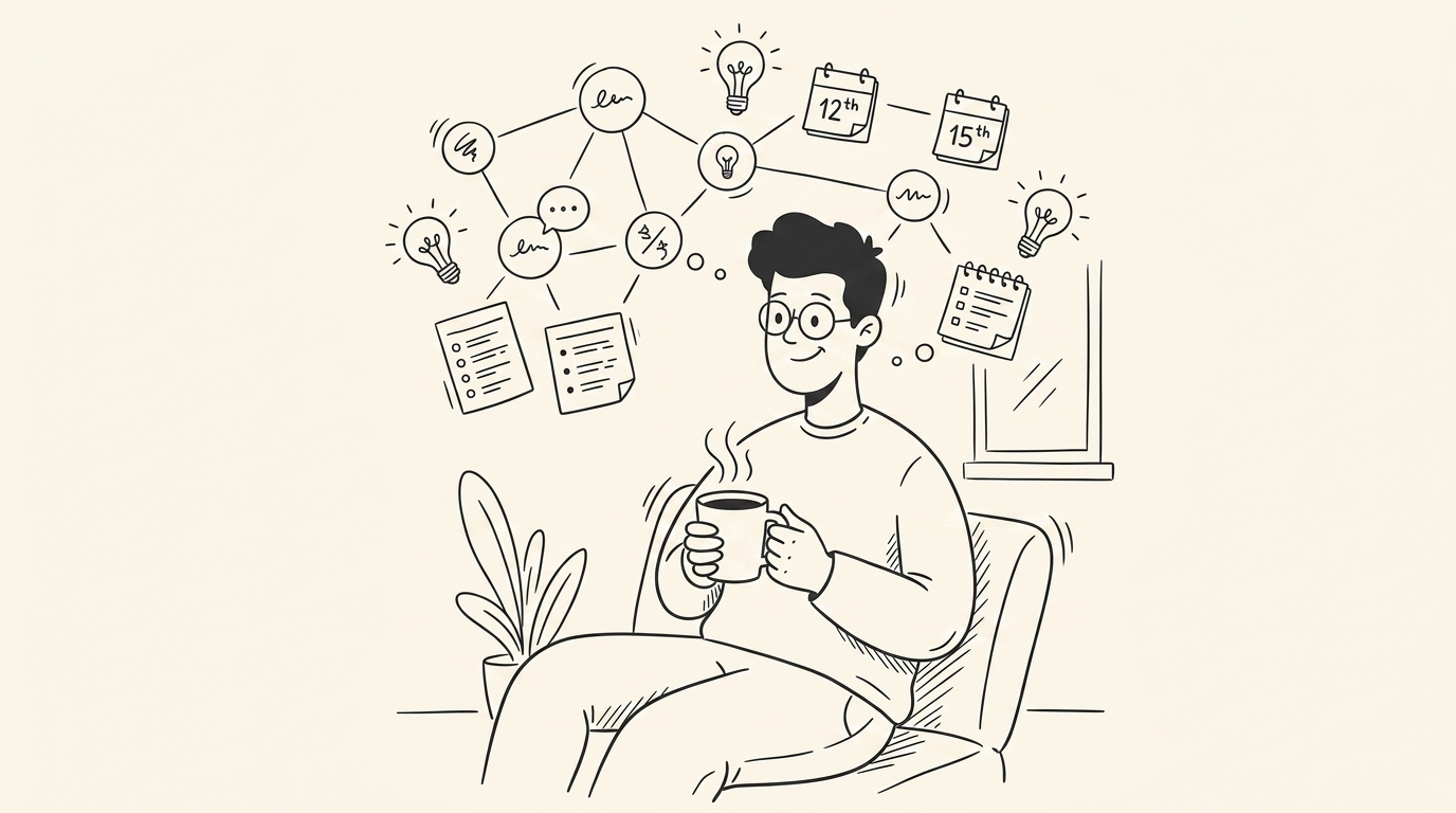Maple AI Memory Assistant doodle illustration