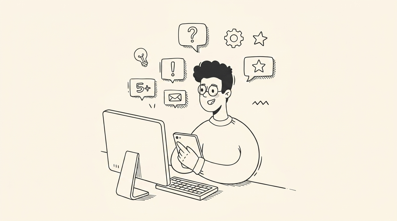 Maple AI Assistant for Work doodle illustration